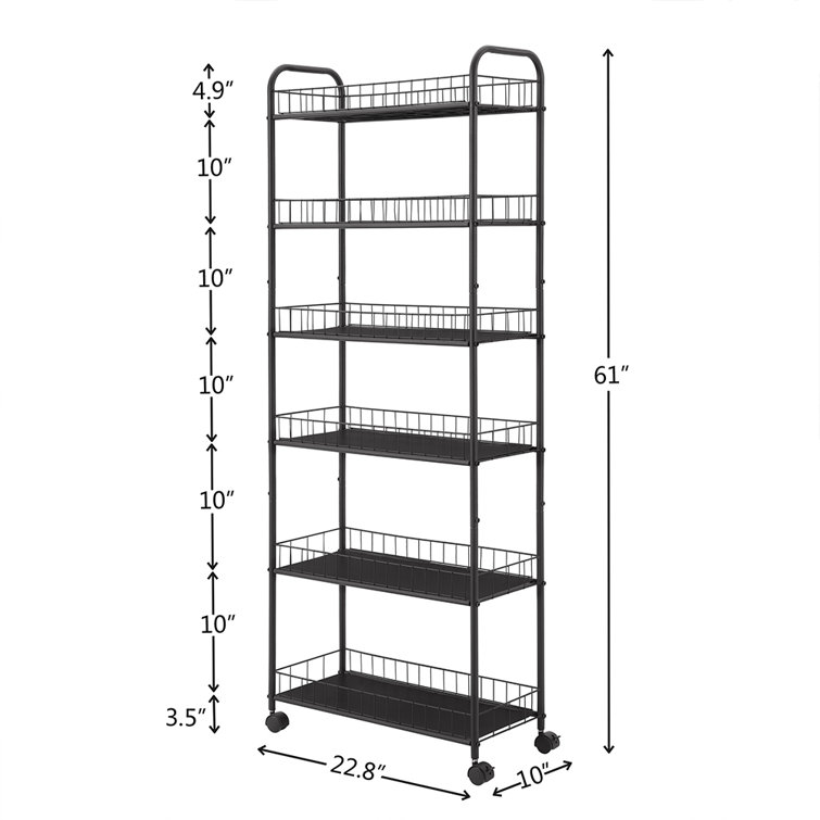 Narrow shelving deals unit on wheels